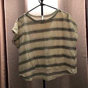 Striped flowy lace top